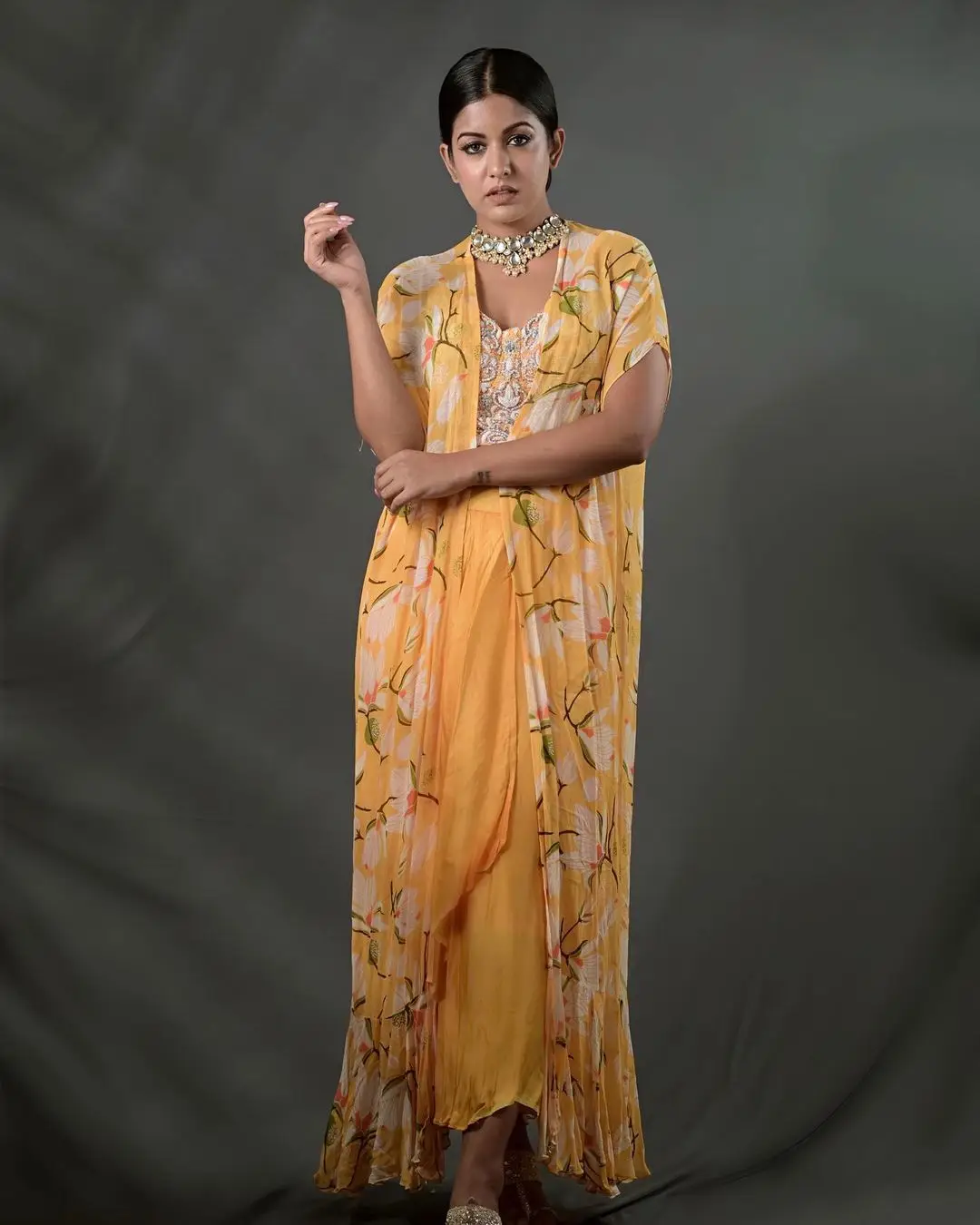 Hindi TV Actress Ishita Dutta In Sleeveless Yellow Lehenga Choli